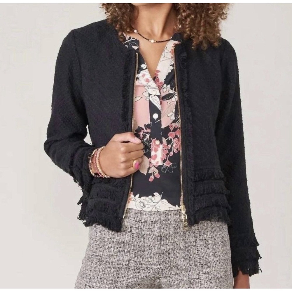 Spartina 449 Harper Tweed Black Charcoal Gray Jacket Blazer Size XL